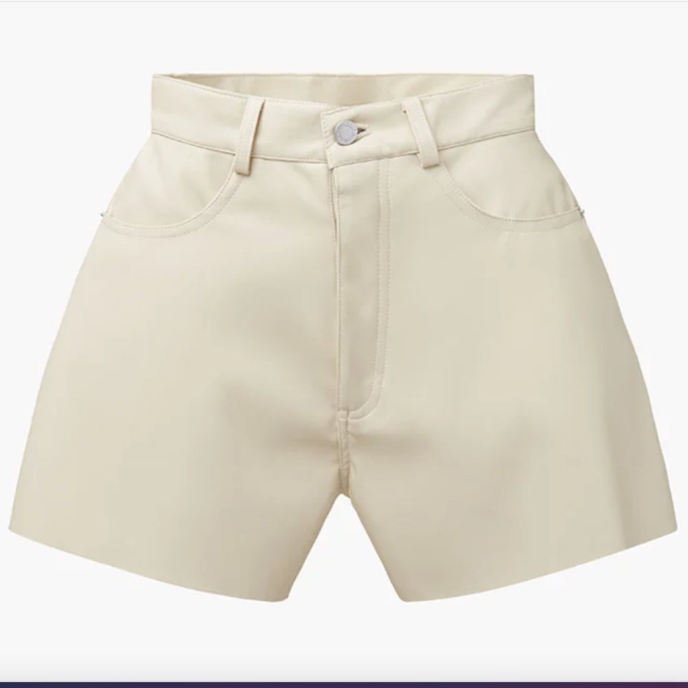 WeWoreWhat | Flare Vegan Leather Bell Short (Size 29)